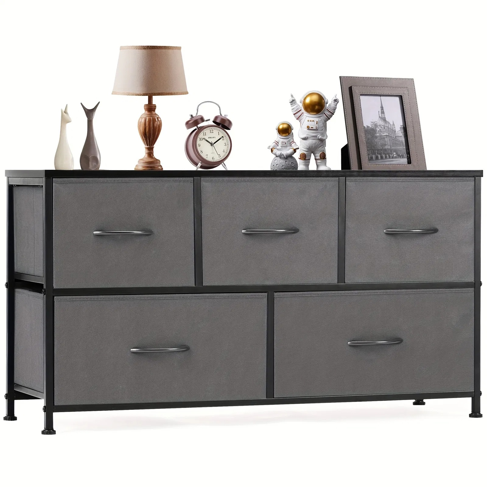 Dresser For Bedroom Storage Drawers Fabric Storage Tower With 5 Drawers, Chest Of Drawers With Fabric Bins image 20