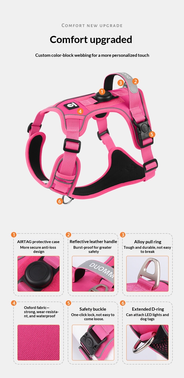 Dog Harness Compatible With Airtag Tracker detail photo 10