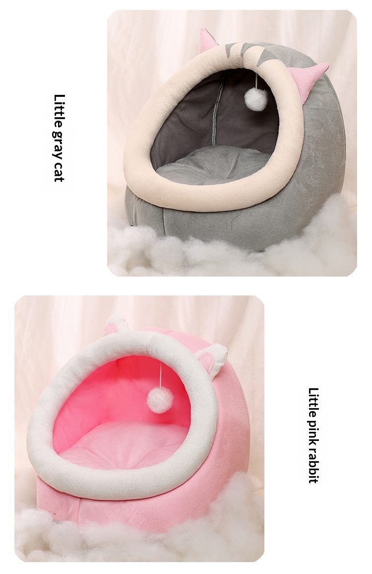 All-season Semi-enclosed Cat And Dog Bed detail photo 5