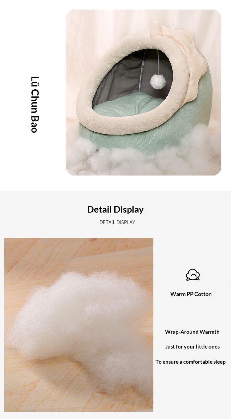 All-season Semi-enclosed Cat And Dog Bed detail photo 7