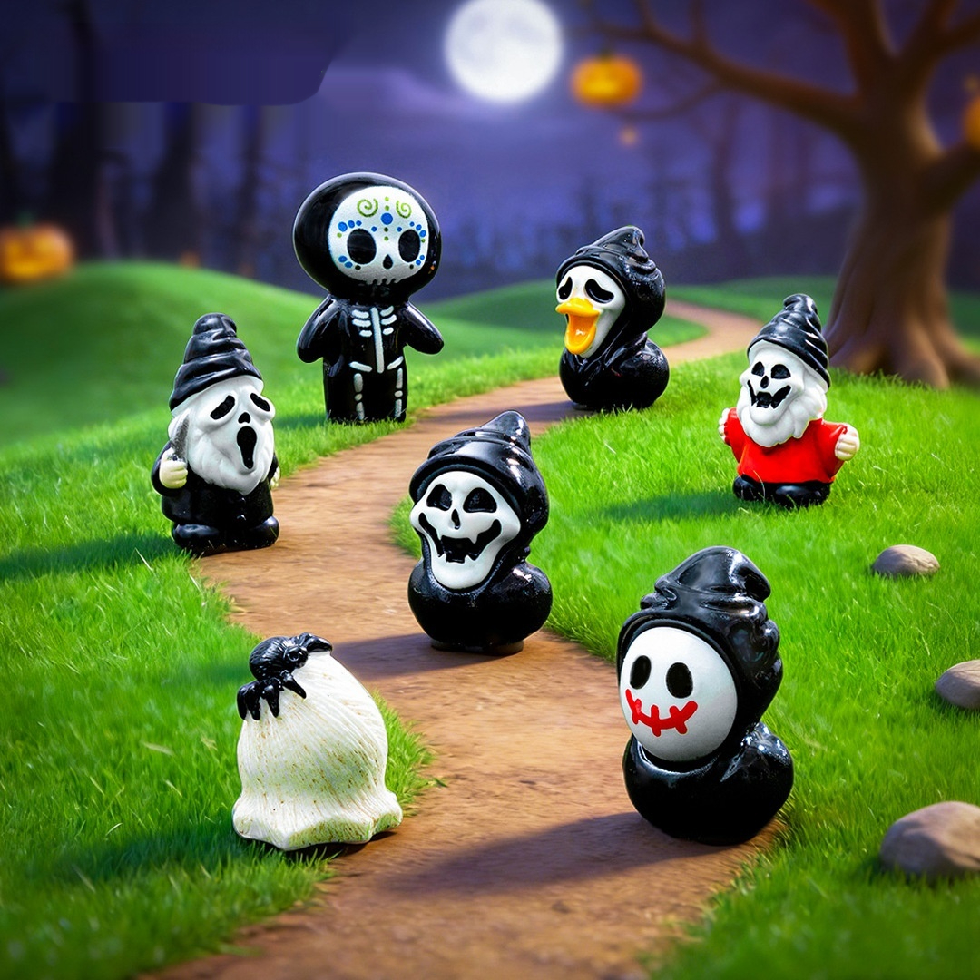 Desene animate Halloween Gnome Ghost Figurine Ornament de birou
