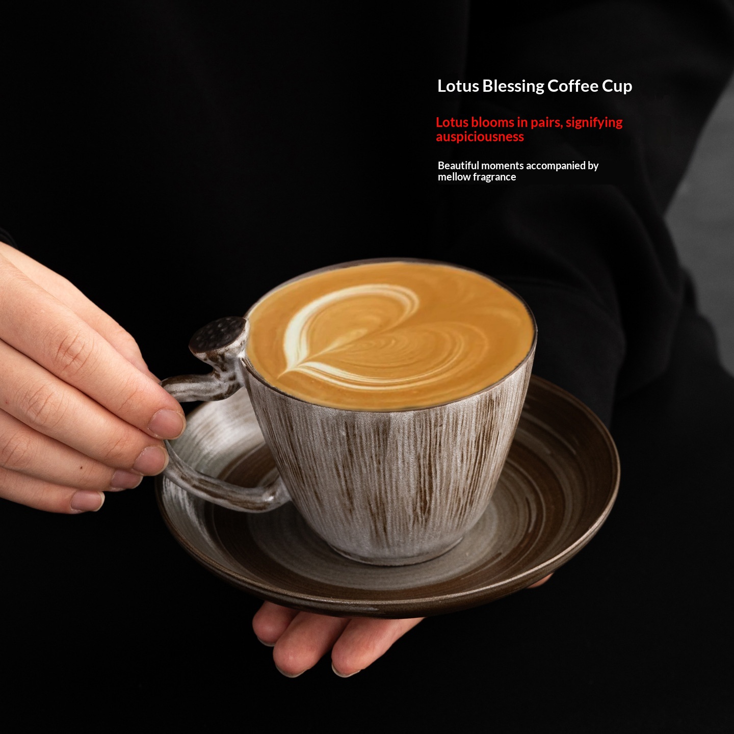 Ceașcă de cafea Lotus Birth Auspicious, cană ceramică Latte Art lucrată manual, stil vintage de nișă