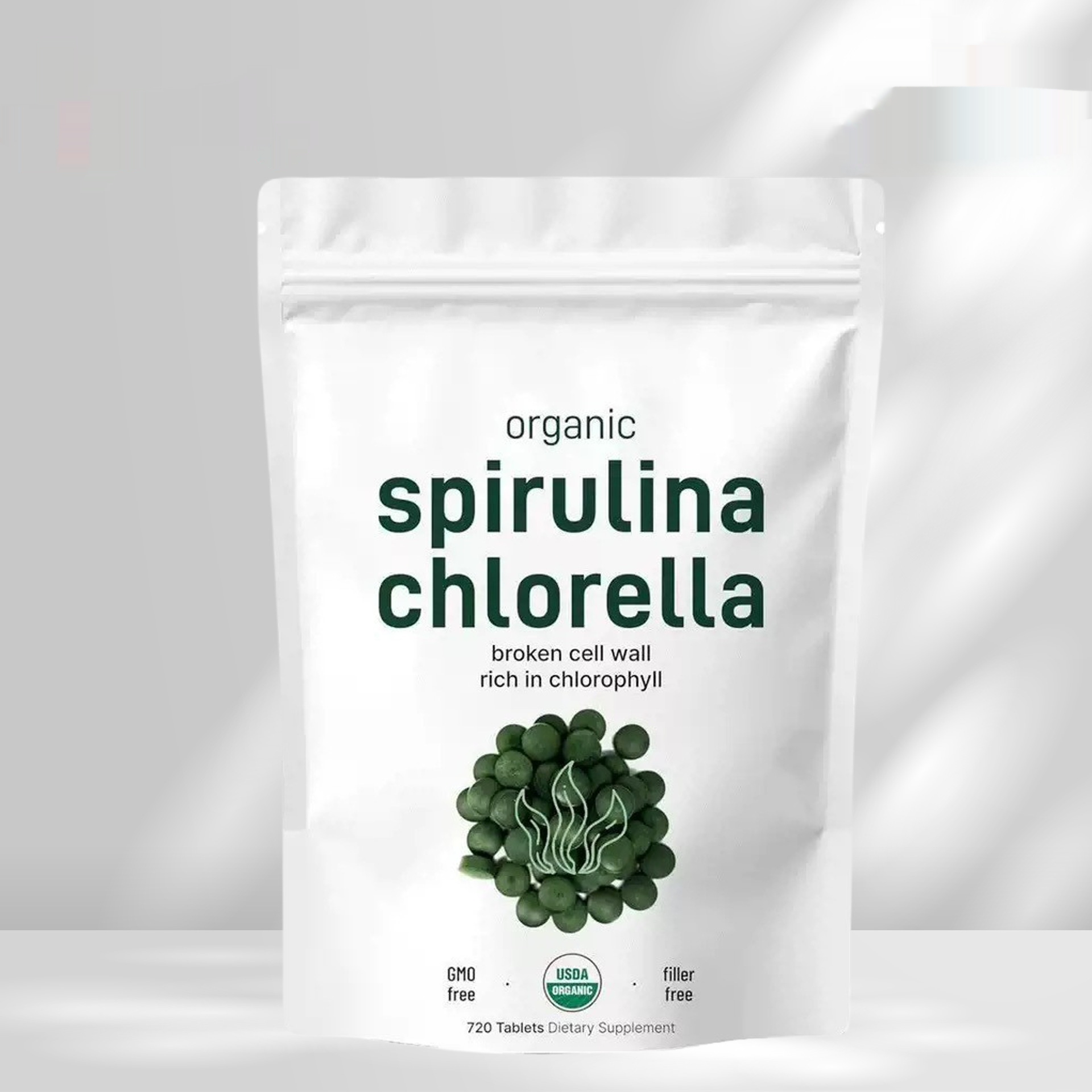 Tablete de Chlorella și Spirulina
