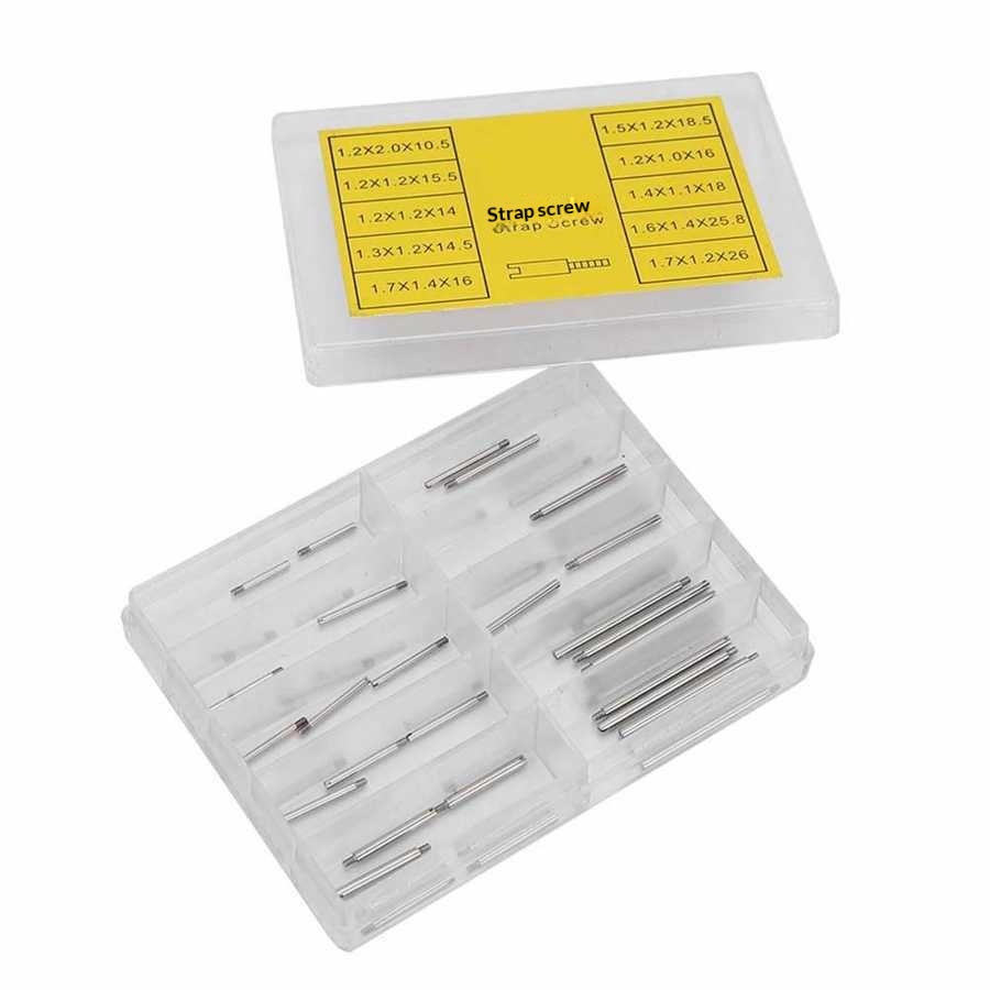 Set de șuruburi cu bandă de ceas cu 12 compartimente - Șuruburi de schimb cu dimensiuni multiple pentru unelte și accesorii de reparare a curelei