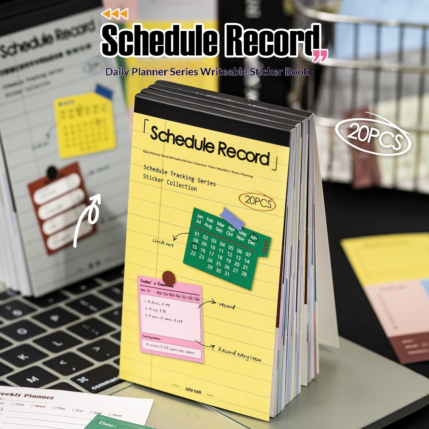 Daily Planner Self-Discipline Check-In Book And Message Sticky Note Pad