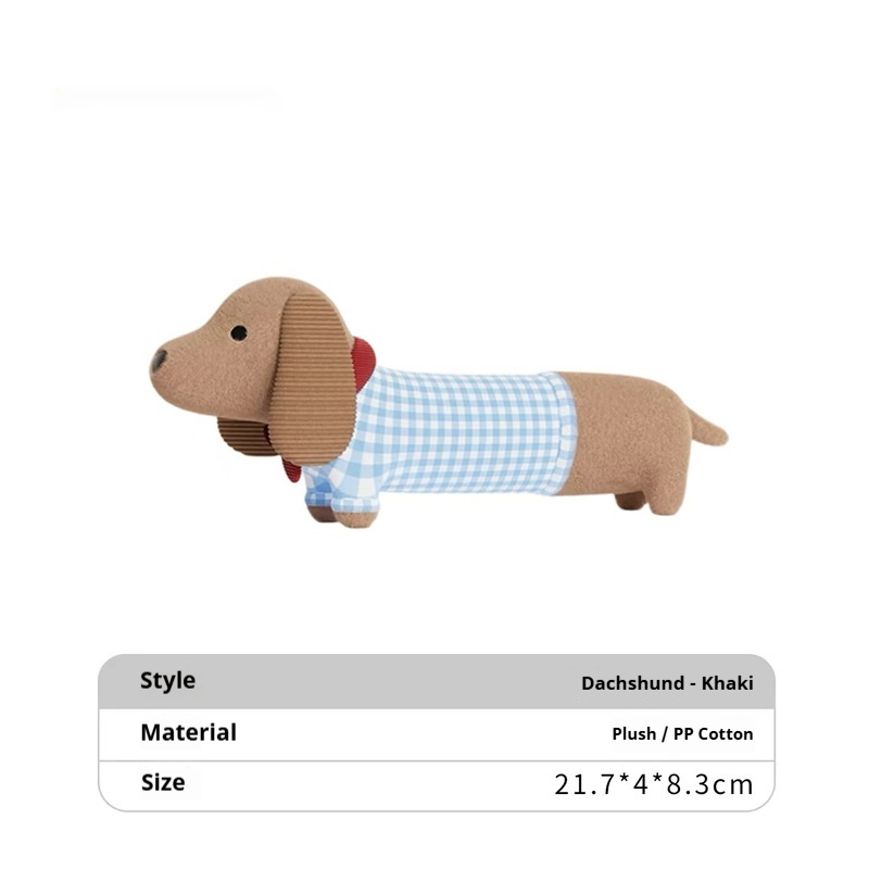 Plaid Squeaky Dachshund Toy