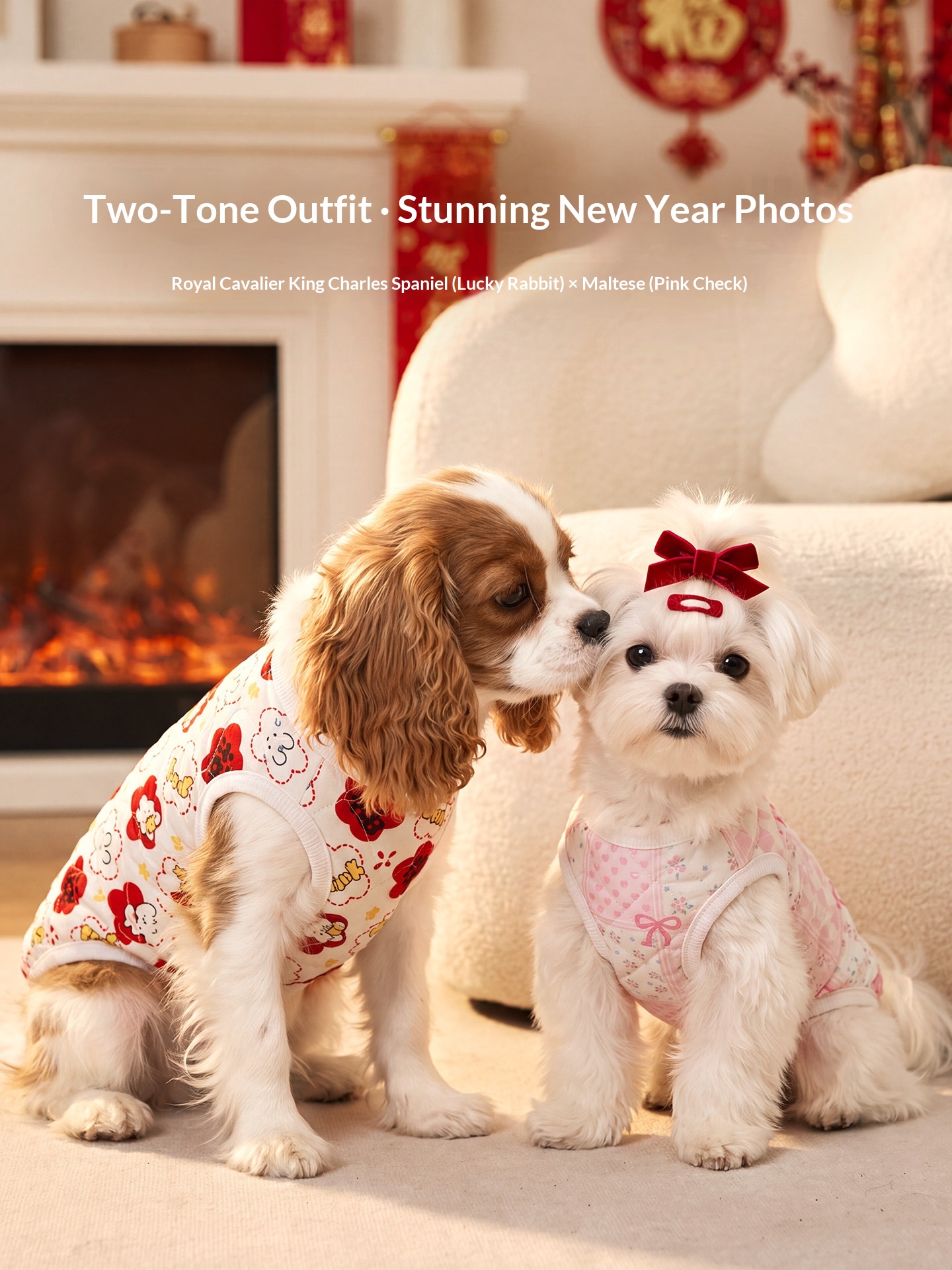 Full Print Pet Warm Belly Protection Clothes - Autumn Winter Pajamas for Small Dogs and Cats detail photo 3