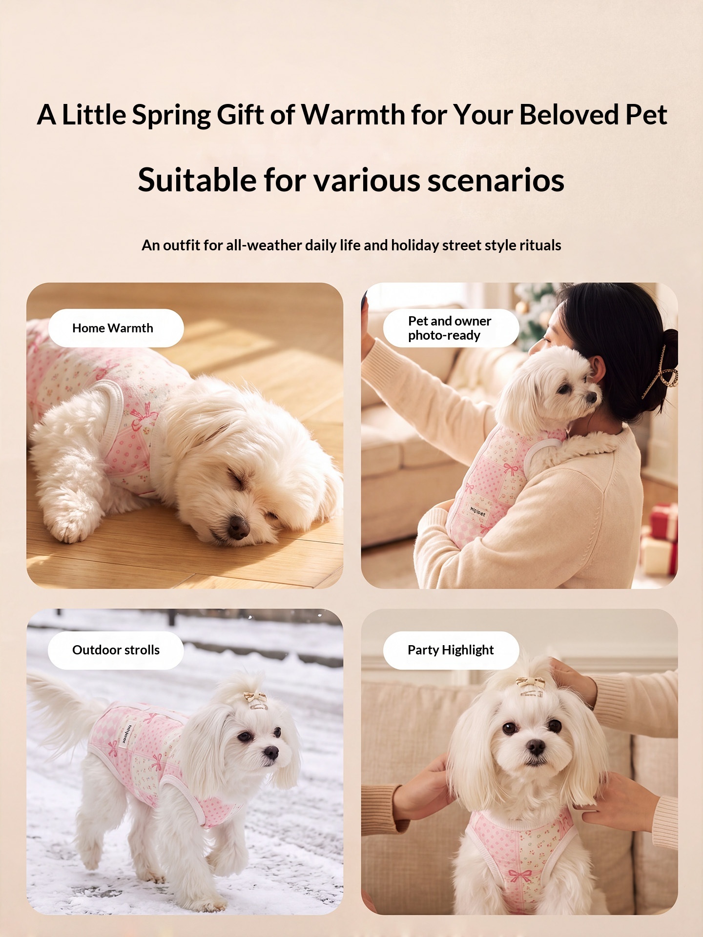 Full Print Pet Warm Belly Protection Clothes - Autumn Winter Pajamas for Small Dogs and Cats detail photo 6