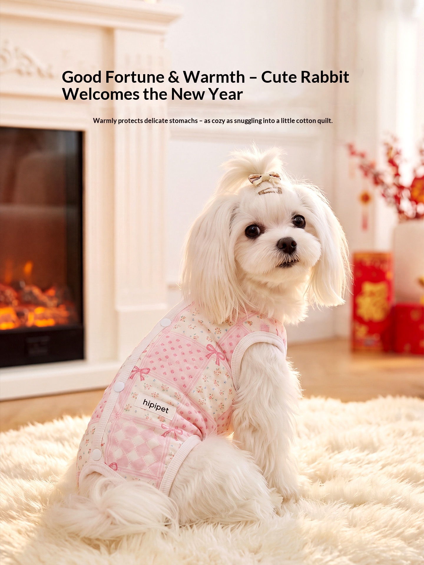 Full Print Pet Warm Belly Protection Clothes - Autumn Winter Pajamas for Small Dogs and Cats detail photo 1