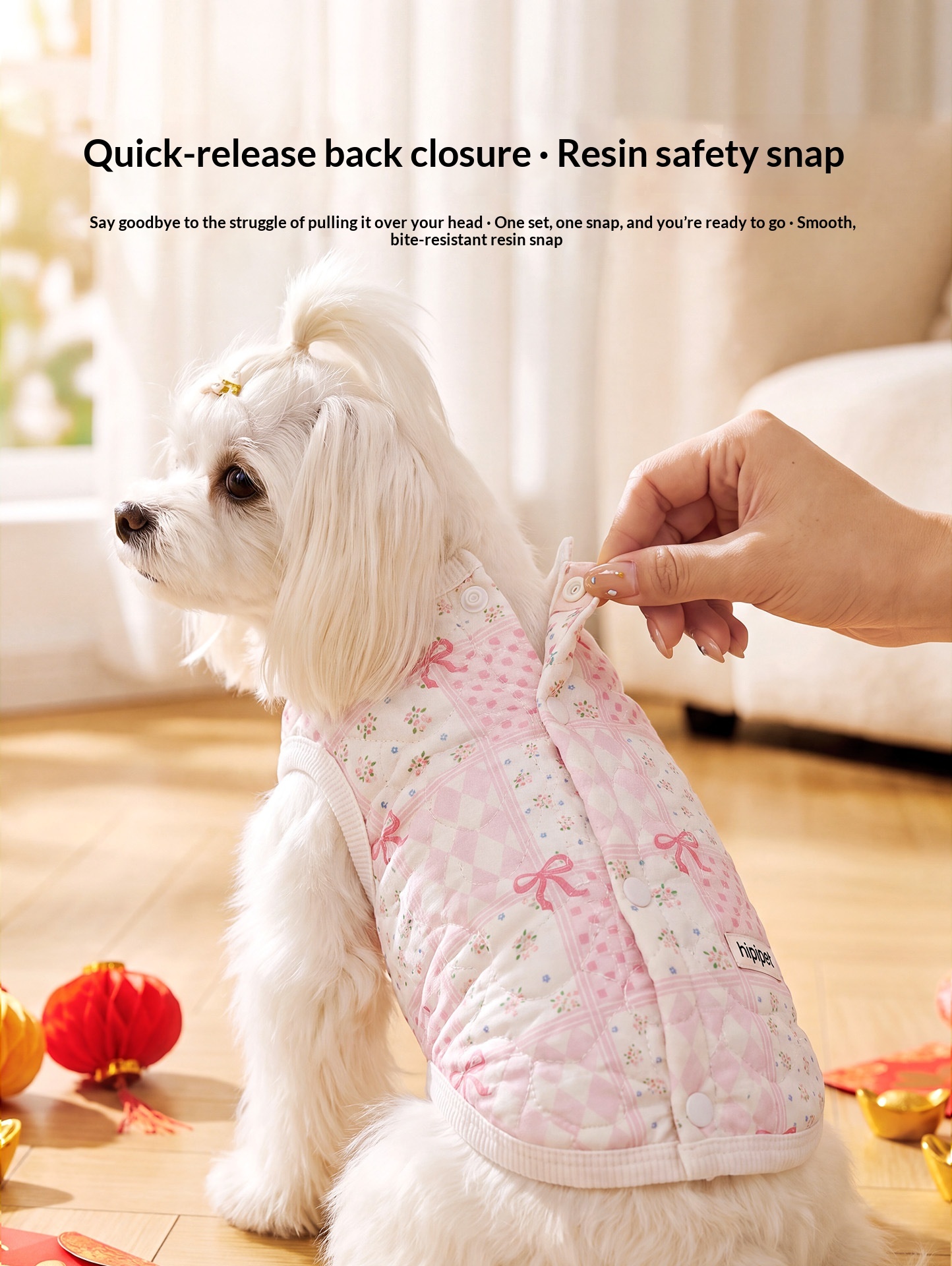 Full Print Pet Warm Belly Protection Clothes - Autumn Winter Pajamas for Small Dogs and Cats detail photo 7