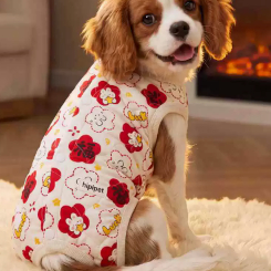 Full Print Pet Warm Belly Protection Clothes - Autumn Winter Pajamas for Small Dogs and Cats