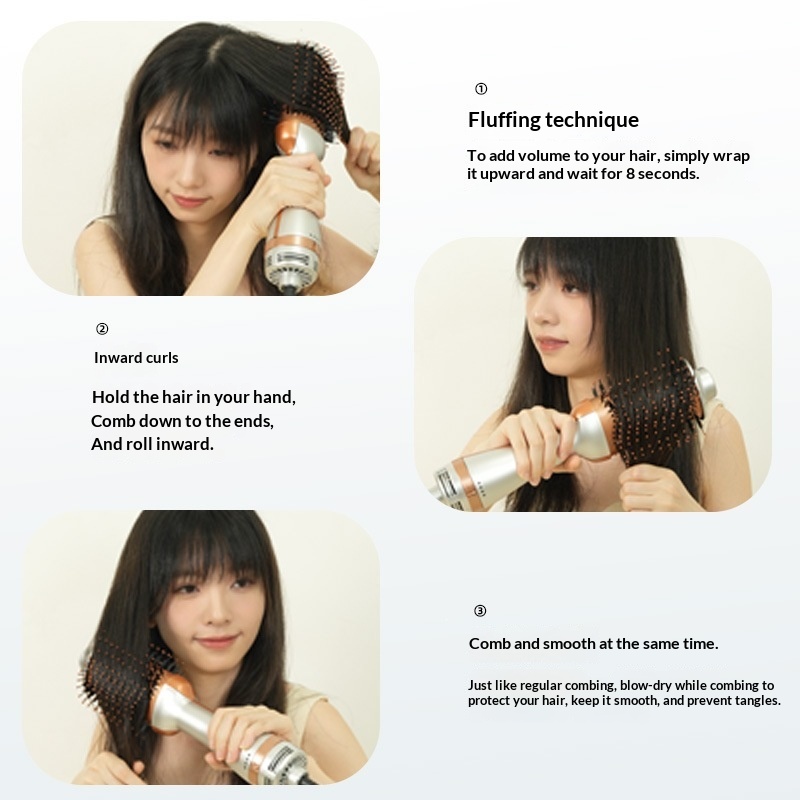 Non Heating Hot Air Hair Curling Multi Functional Hair Styling Comb - thumbnail