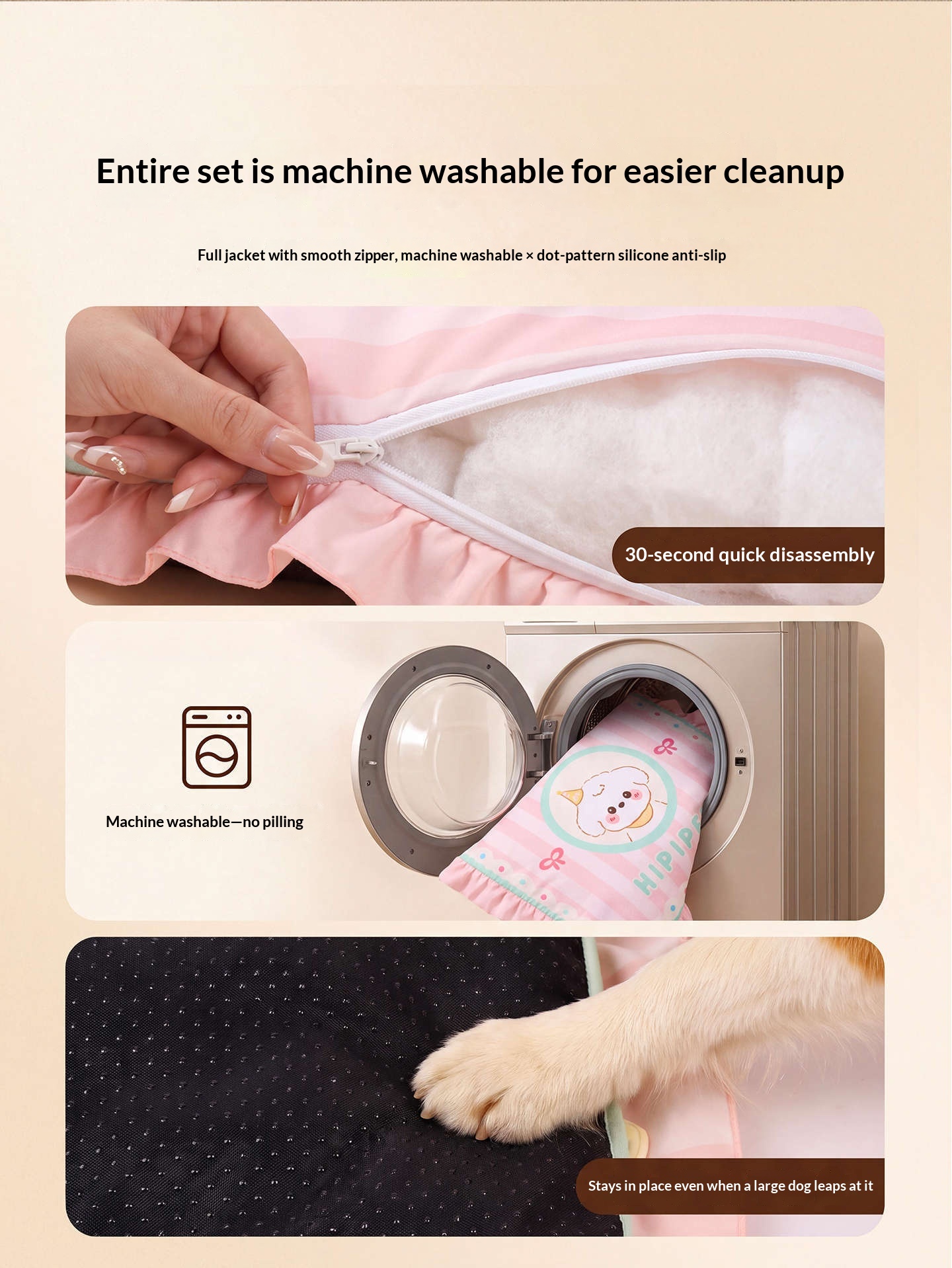 Universal Pet Sleeping Pad For Medium Large Soft Dog Bed For Golden Retriever Corgi All Season Use detail photo 1