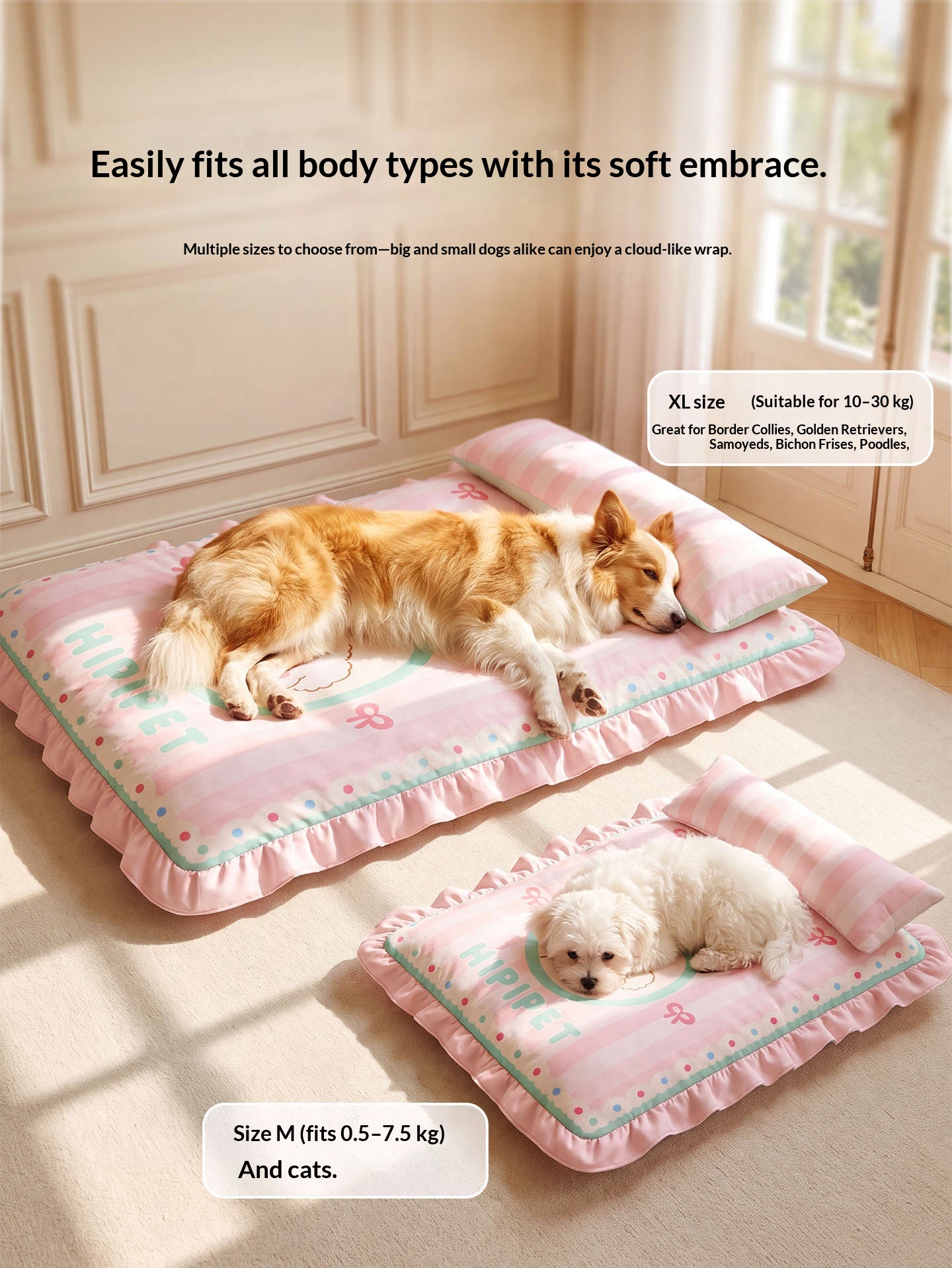 Universal Pet Sleeping Pad For Medium Large Soft Dog Bed For Golden Retriever Corgi All Season Use detail photo 3