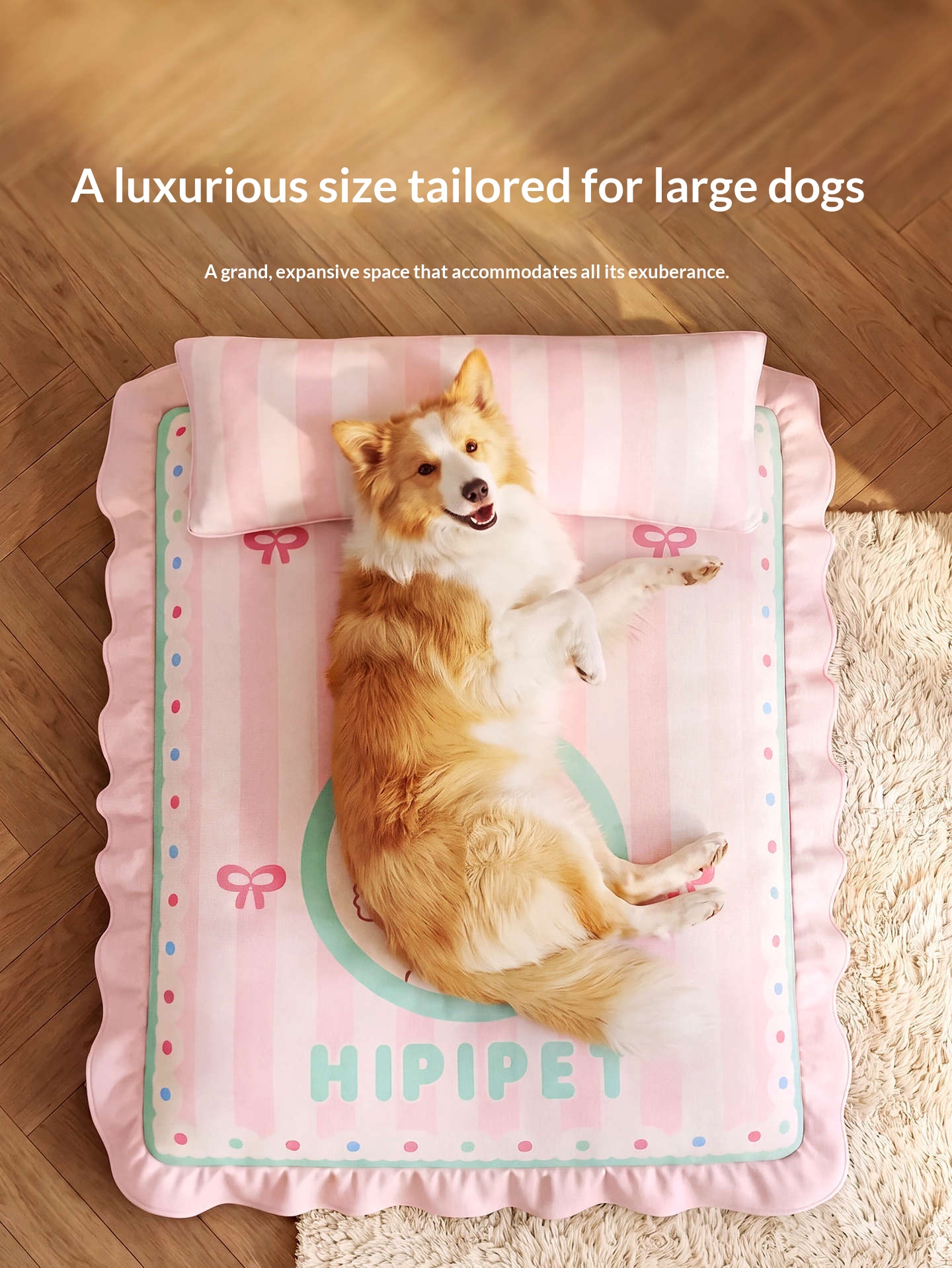Universal Pet Sleeping Pad For Medium Large Soft Dog Bed For Golden Retriever Corgi All Season Use detail photo 2