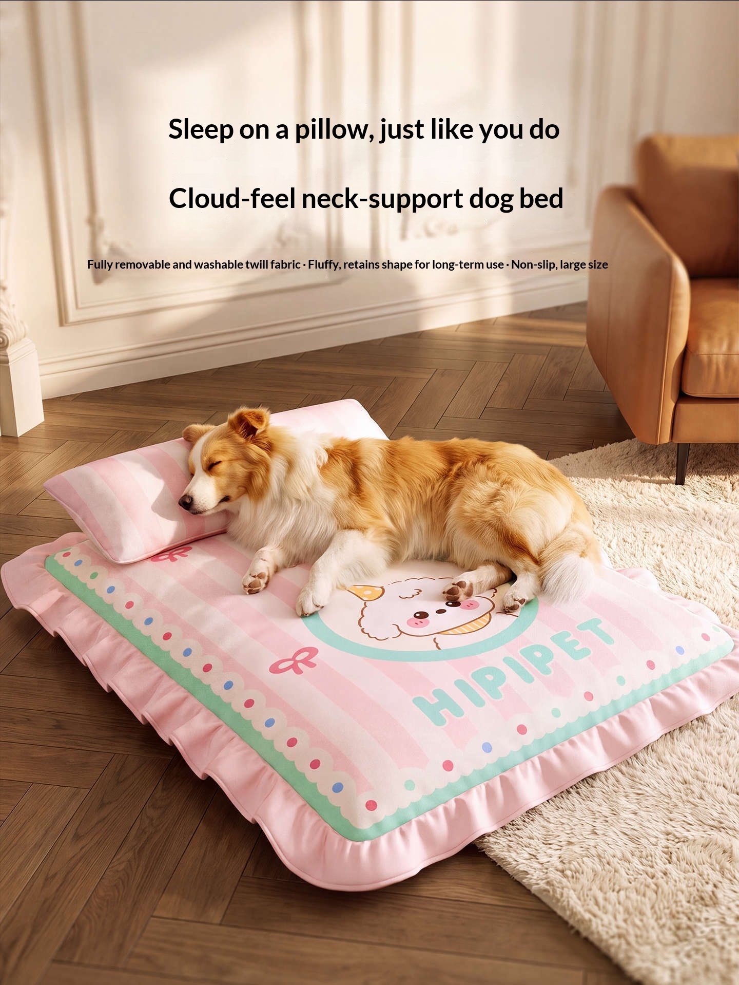 Universal Pet Sleeping Pad For Medium Large Soft Dog Bed For Golden Retriever Corgi All Season Use detail photo 4
