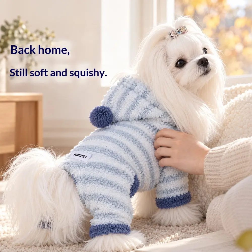Velvet Moon Four-piece Flannel Dog Sweater Set