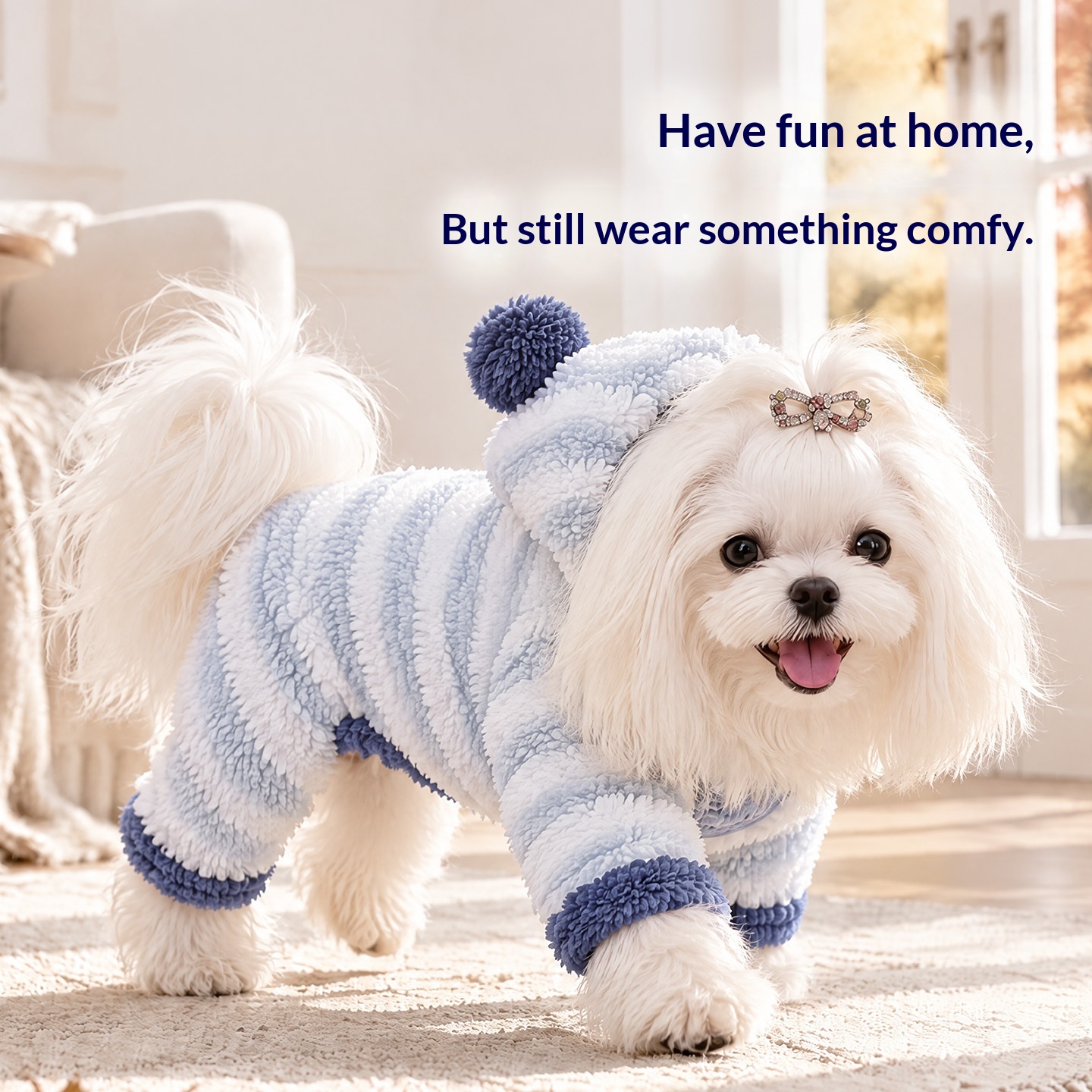Velvet Moon Four-piece Flannel Dog Sweater Set