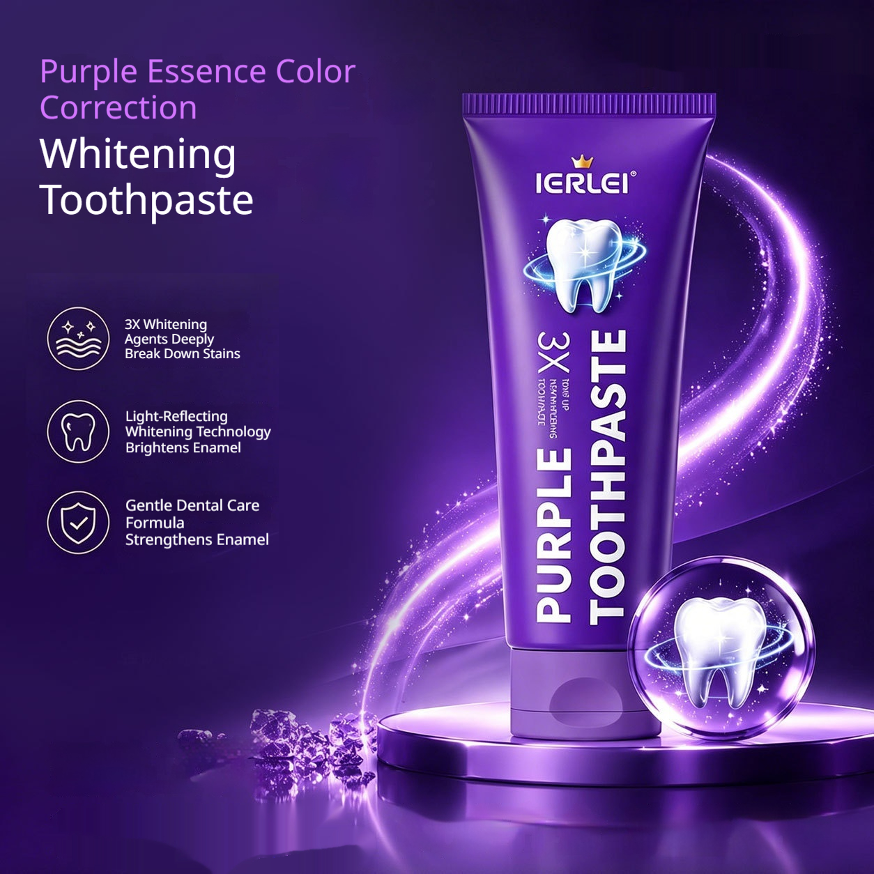 Deodorizing And Refreshing Purple Toothpaste