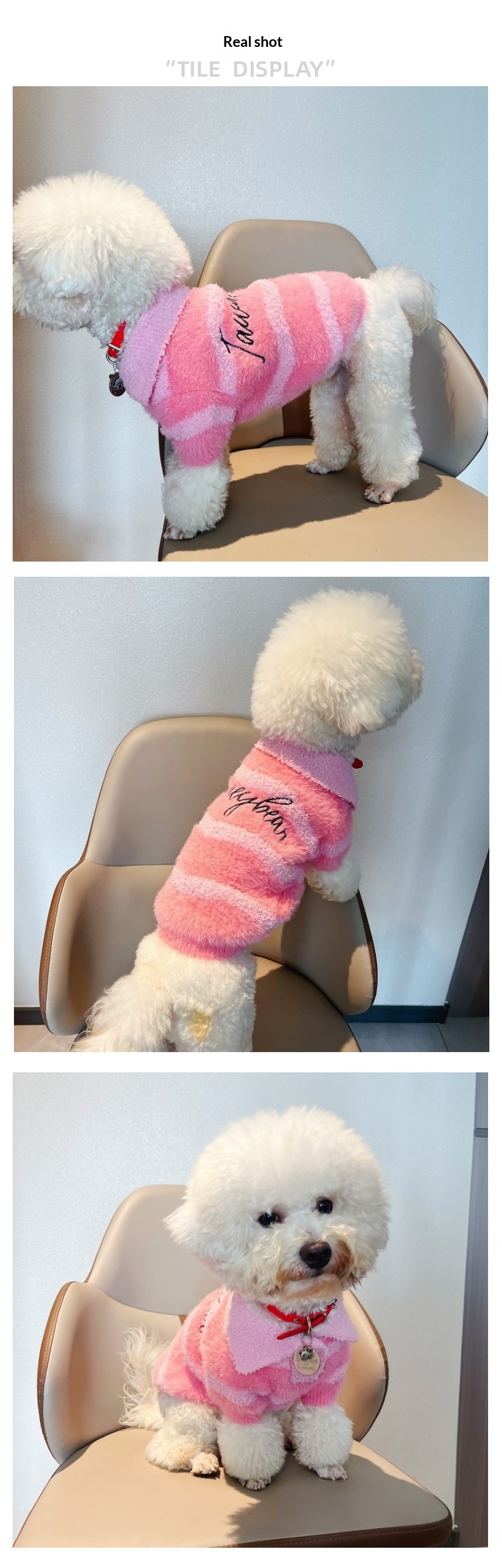 Pet Ferret Cashmere Warm Half-Open Cardigan Sweater detail photo 3
