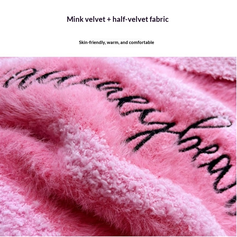 Pet Ferret Cashmere Warm Half-Open Cardigan Sweater detail photo 2