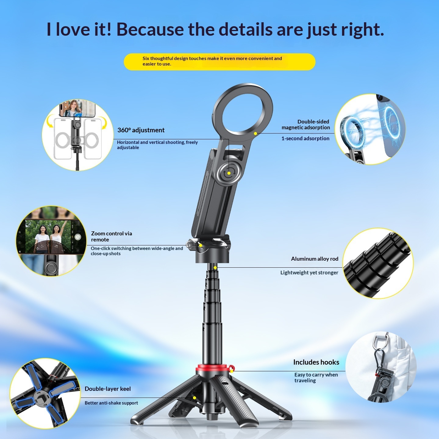 F08 Suport pentru telefon Suport pentru trepied Selfie Stand