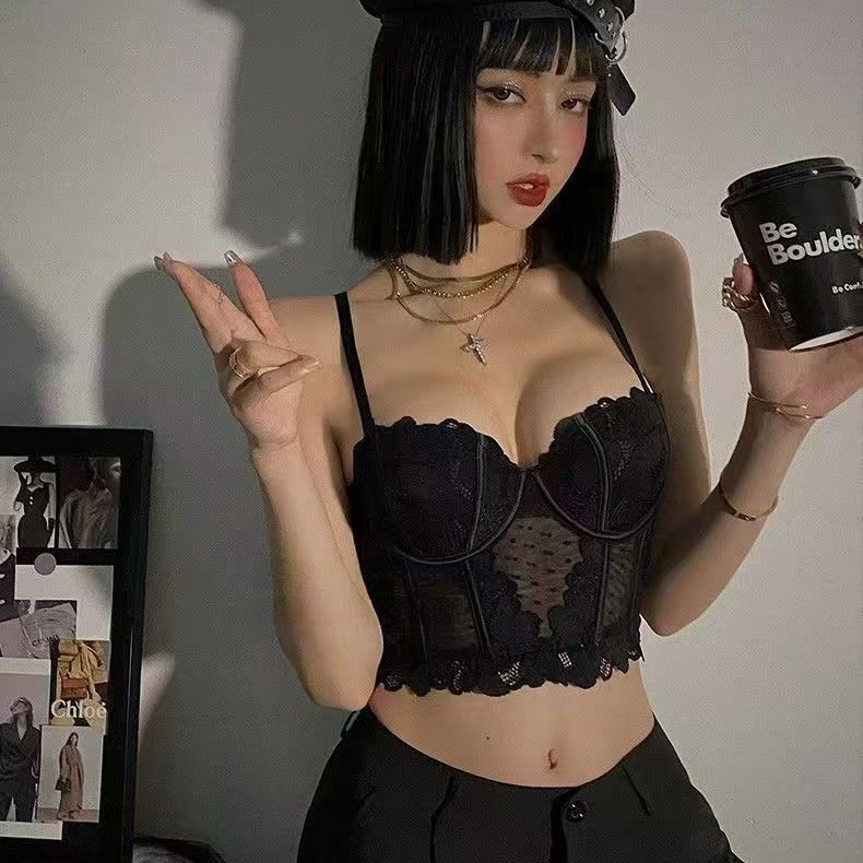 French Lace Underbust Corset As An Outerwear Camisole