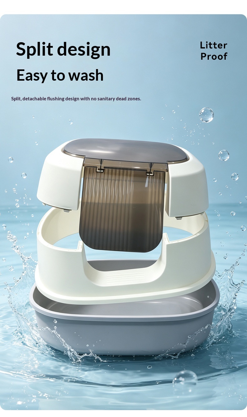 Fully Enclosed Cat Litter Box - Large Anti-Splash Design with Odor Control for Kittens and Adult Cats detail photo 7