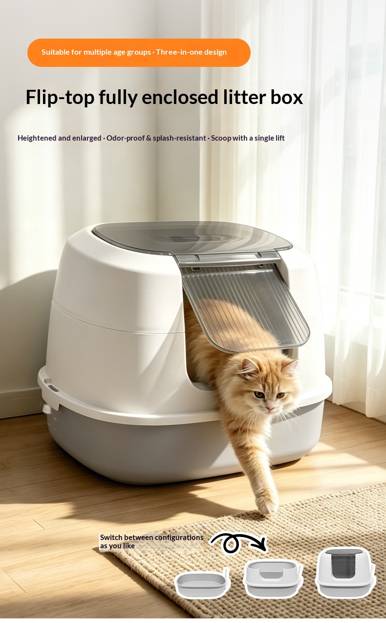 Fully Enclosed Cat Litter Box - Large Anti-Splash Design with Odor Control for Kittens and Adult Cats detail photo 6
