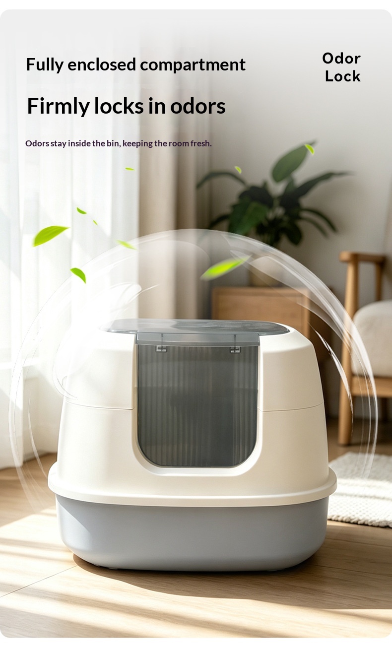 Fully Enclosed Cat Litter Box - Large Anti-Splash Design with Odor Control for Kittens and Adult Cats detail photo 8