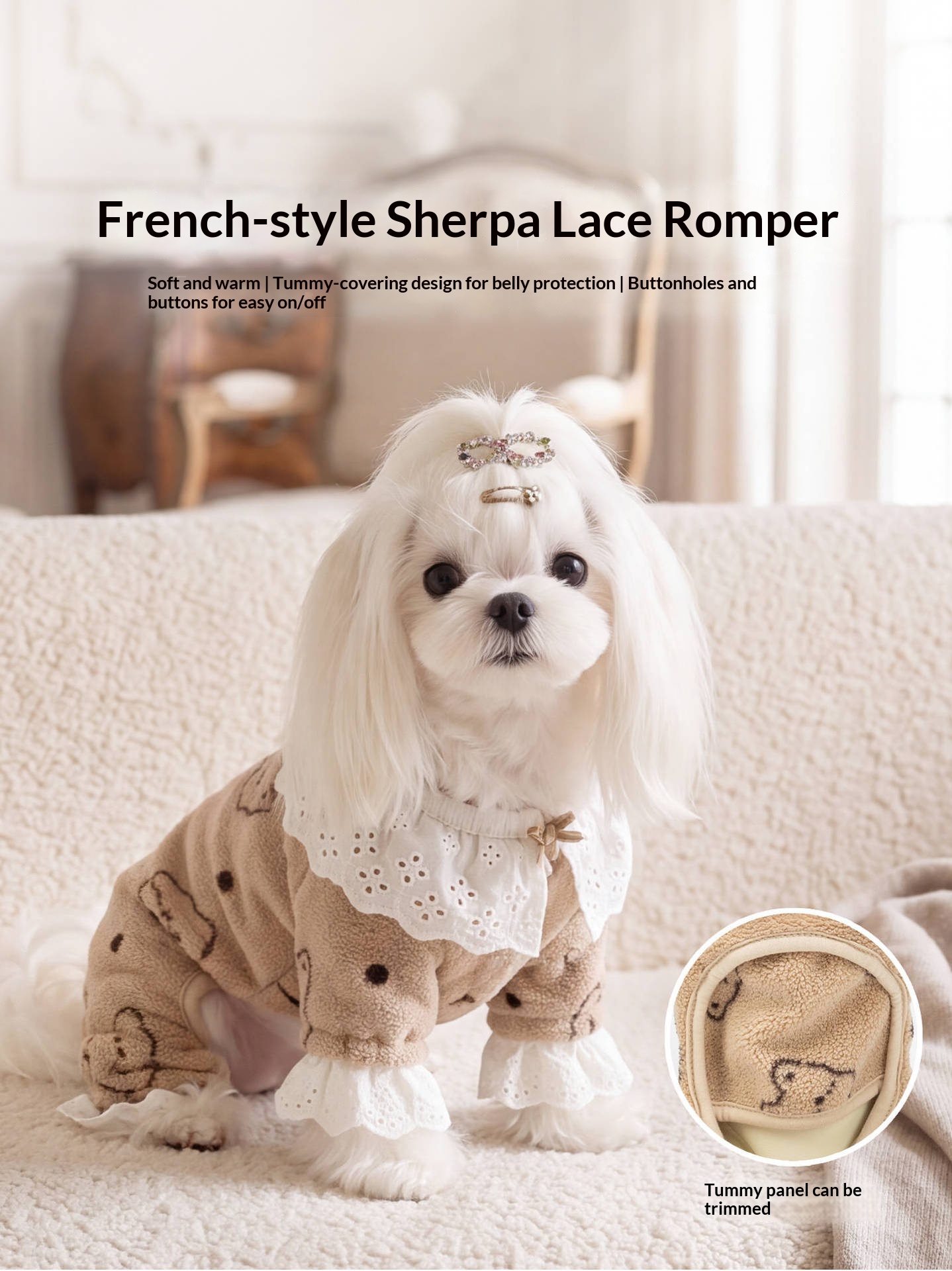 Small Dog Pet Four-legged Fleece Jacket detail photo 1