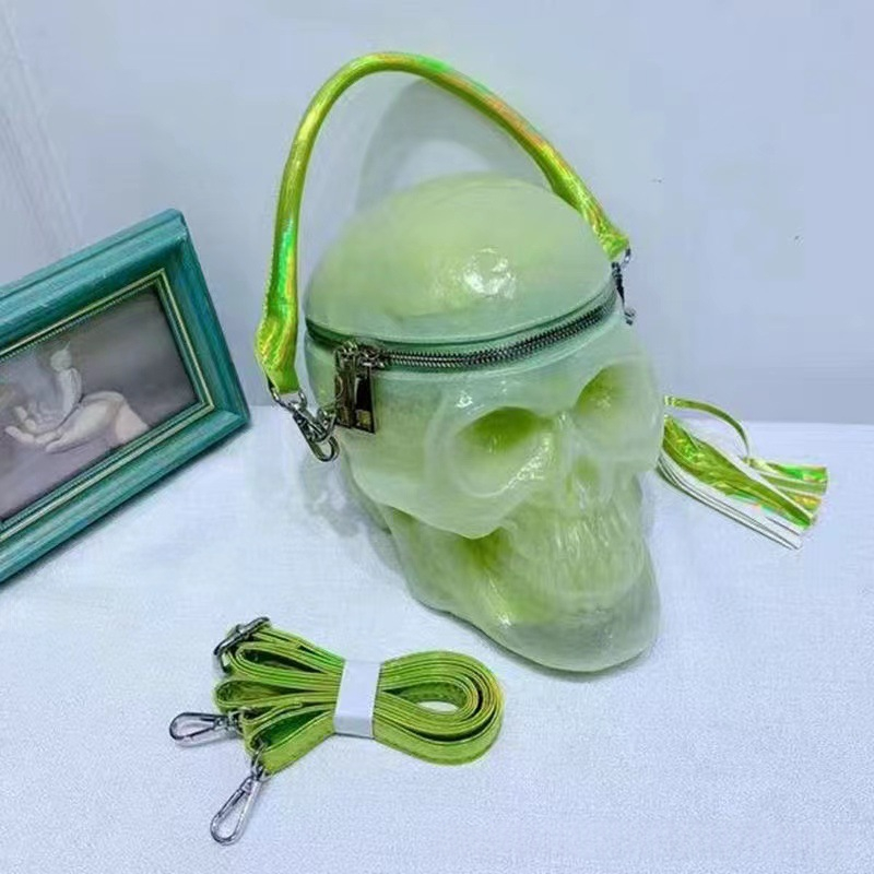 Geantă tip poștaș Craniu Luminos