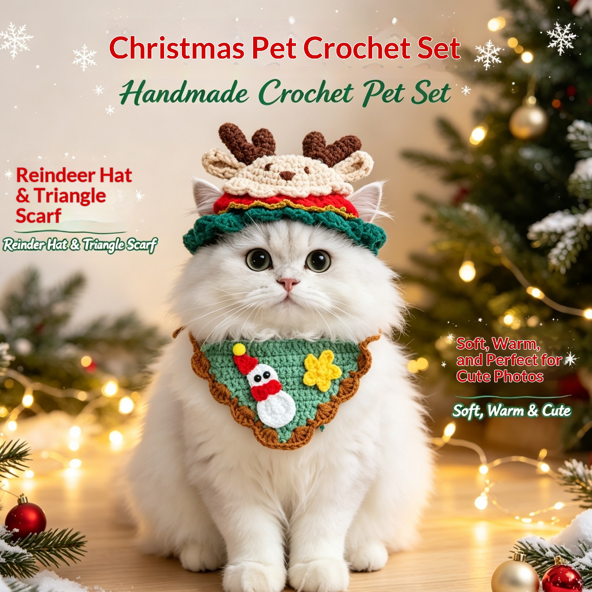 Crochet Elk Hat Pet Costume