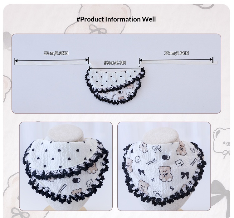 Cute Cartoon-patterned Pet Scarf detail photo 3