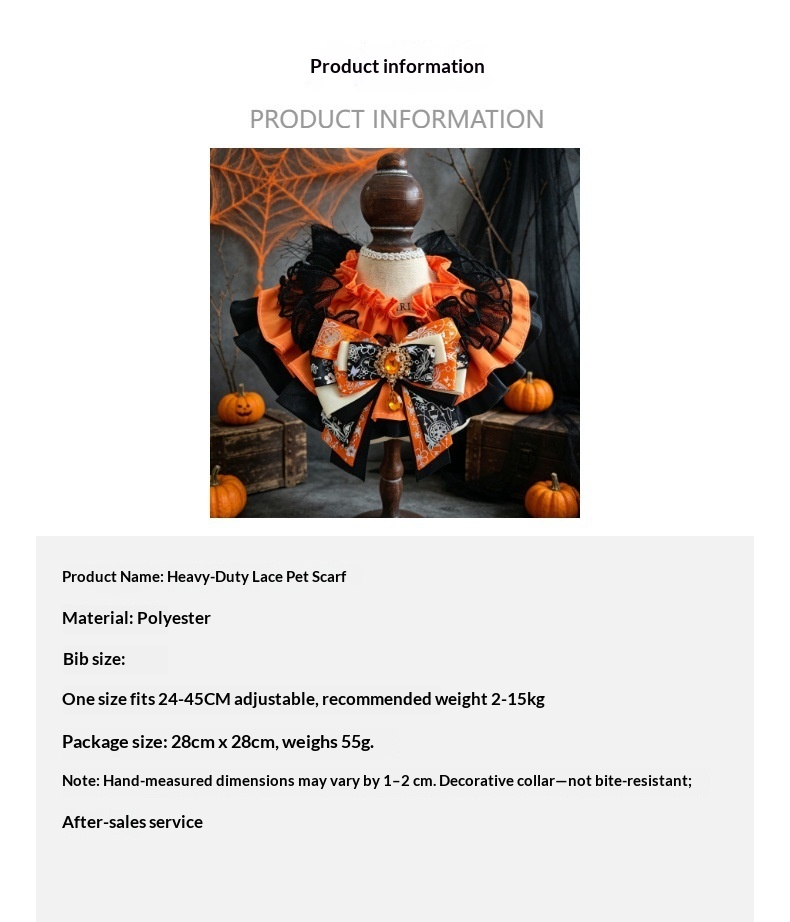 Halloween Neck Scarf, Drool Bib, Pull-on Pet Collar, Festive Accessory detail photo 1