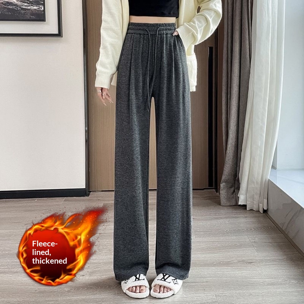 Straight-leg Casual Floor-length Pants Loose And Soft With A Flowing Wide-leg Design