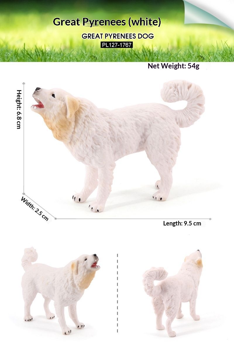 Simulation Dog Solid Animal Model Great White Bear Dog Toy Ornament detail photo 3