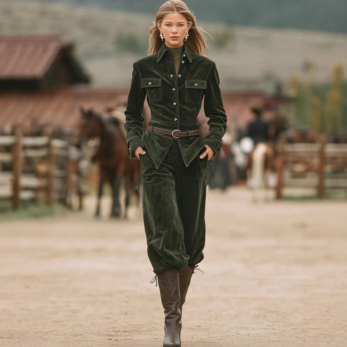 Jacket and relaxed pants set, additional source reference