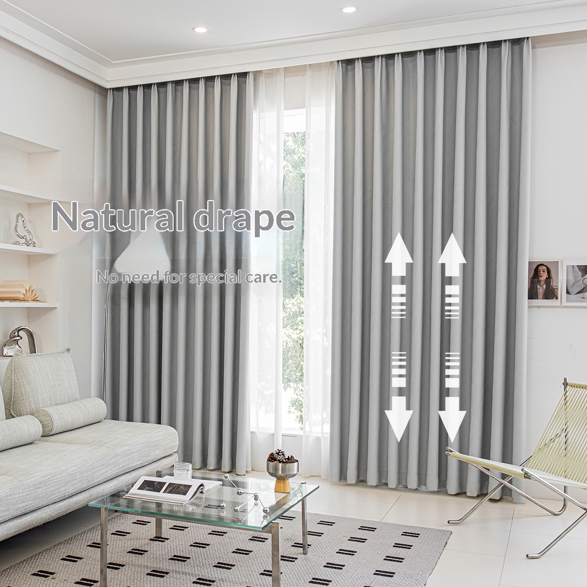 Modern Minimalist Embossed High-blackout Curtains