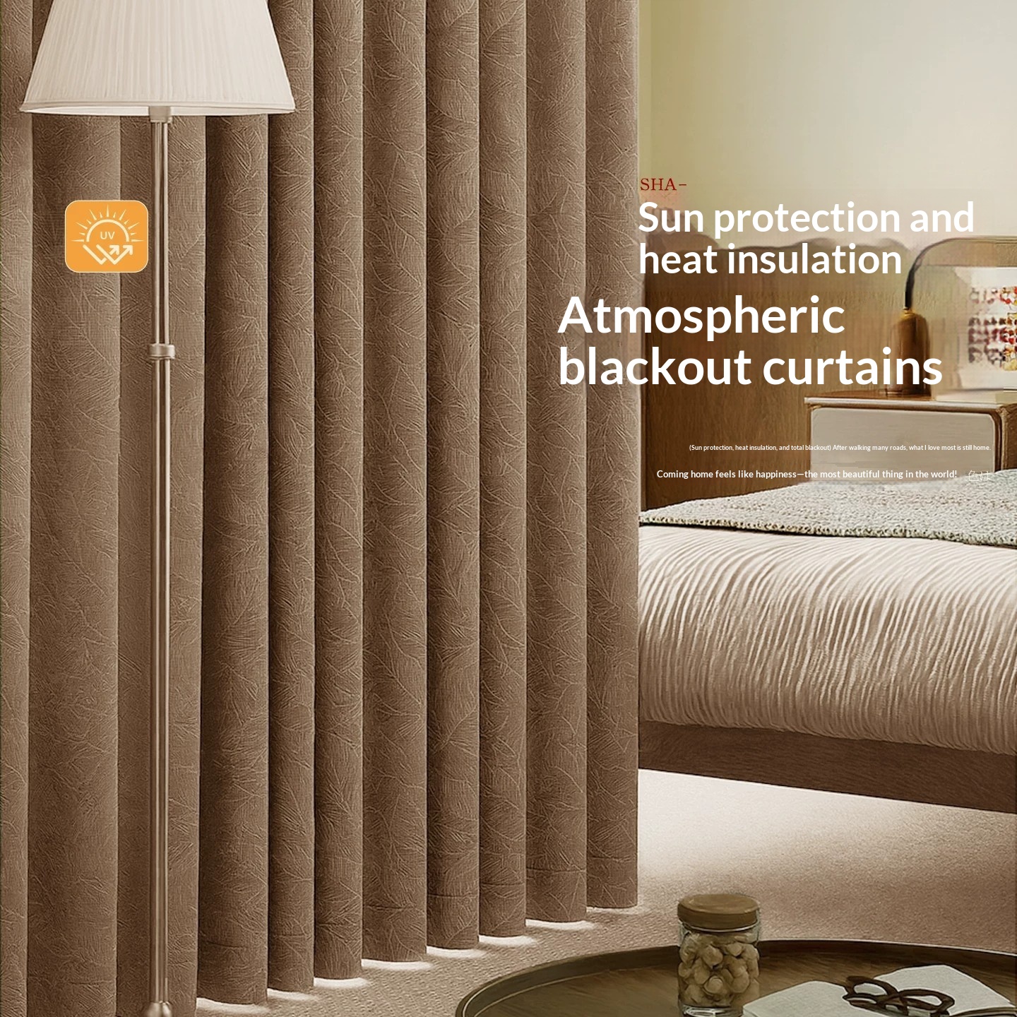 Bedroom Blackout Sun-blocking And Heat-insulating Curtainsfully Opaque