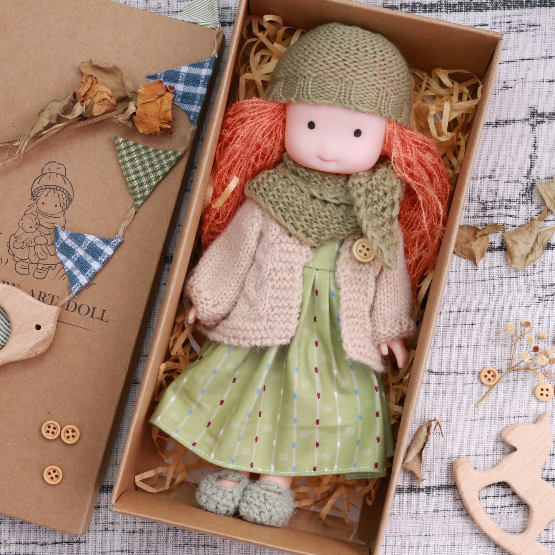 Handmade Mini Christmas Waldorf Doll — 1