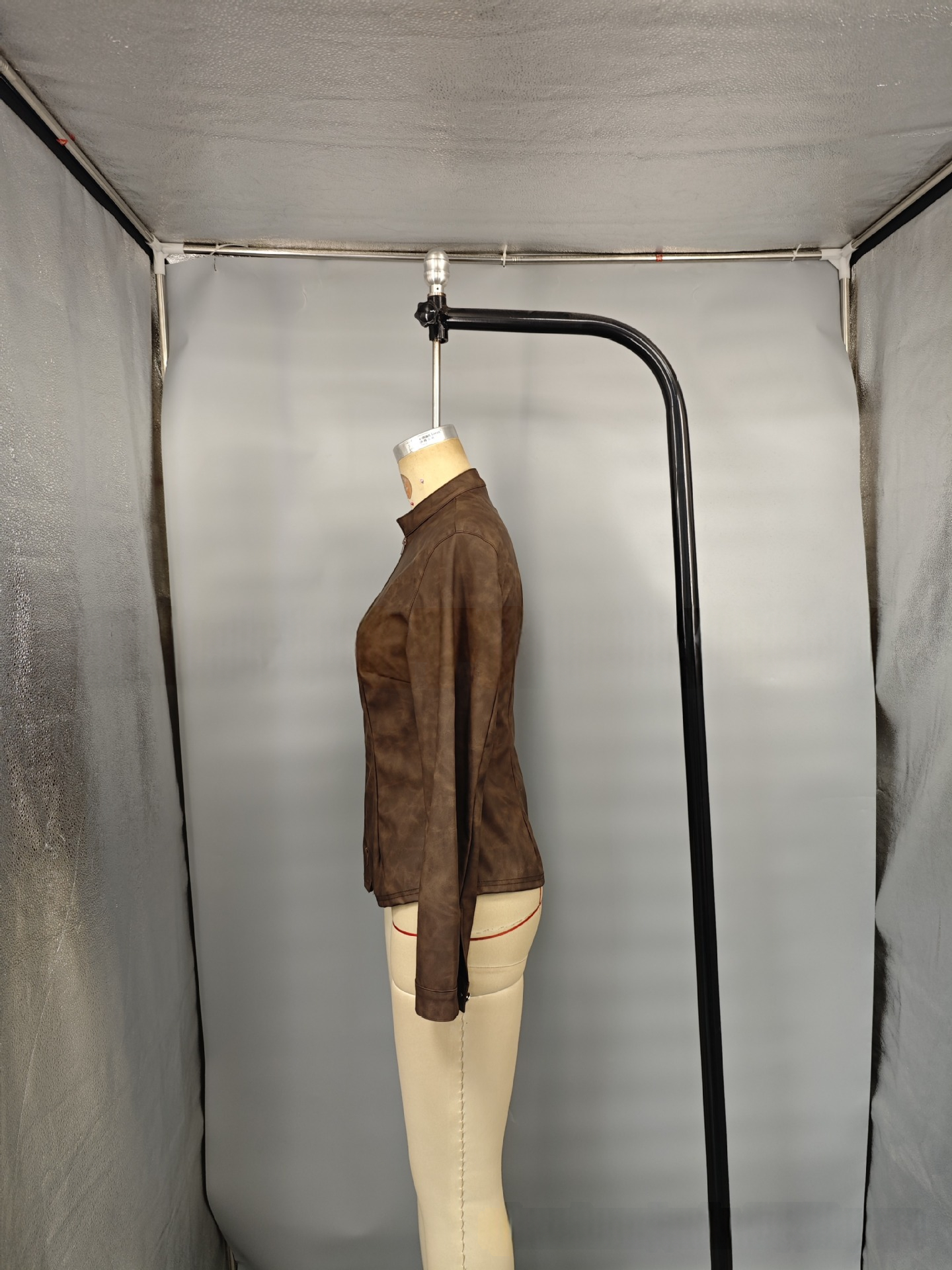 Women's brown washed-look jacket supplier image 4