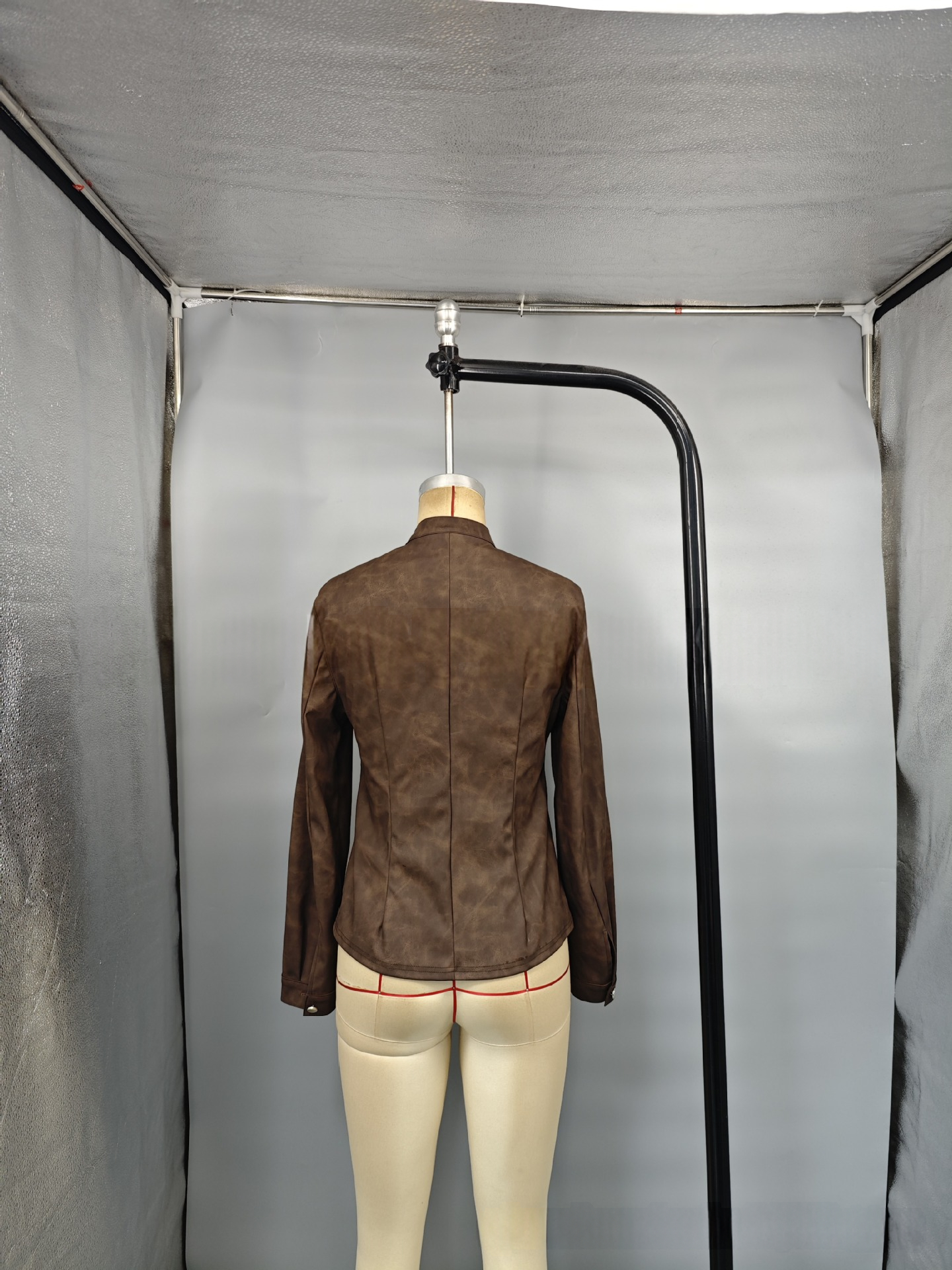 Women's retro-inspired brown jacket supplier image 2
