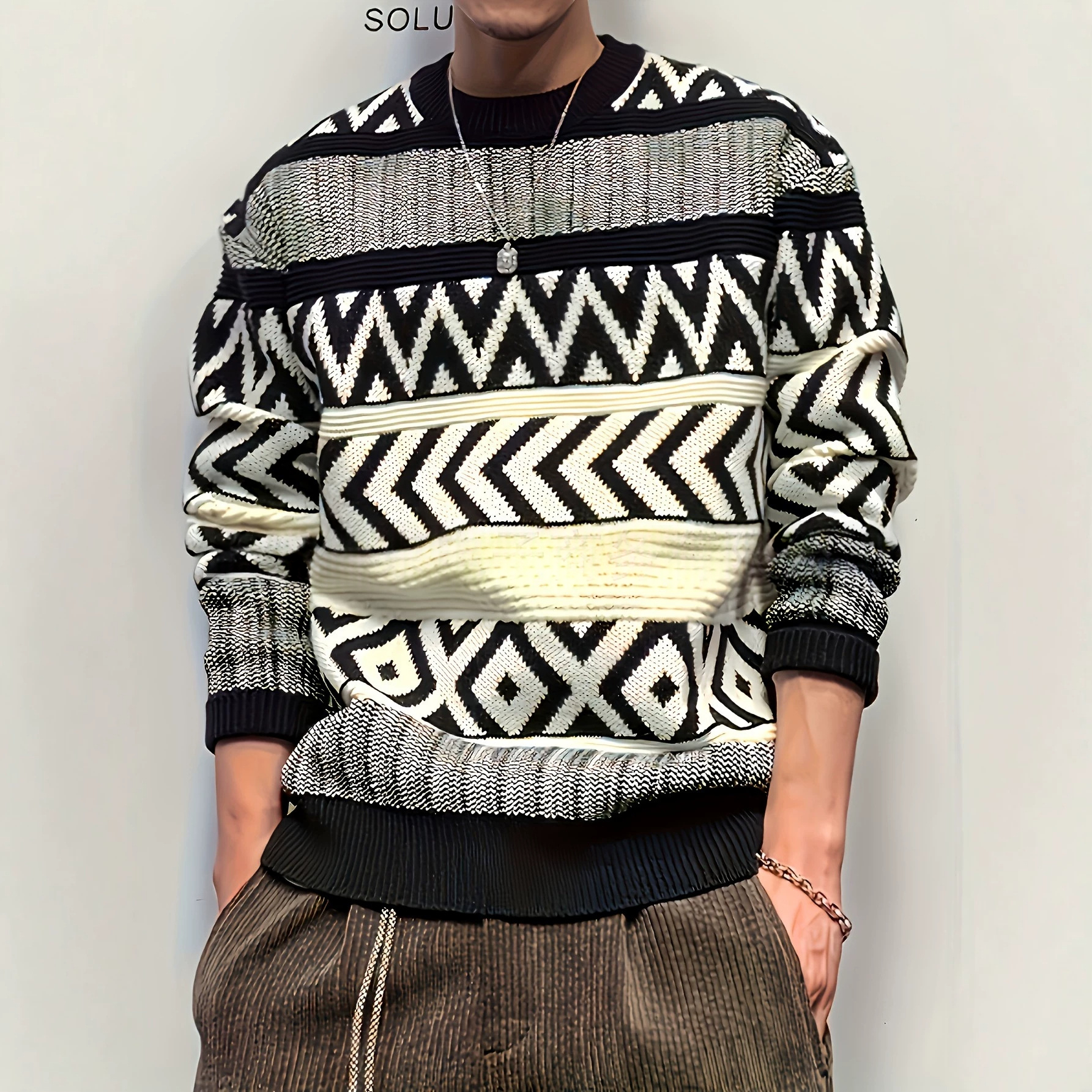 New AutumnWinter Casual Crew-Neck Sweater For Men