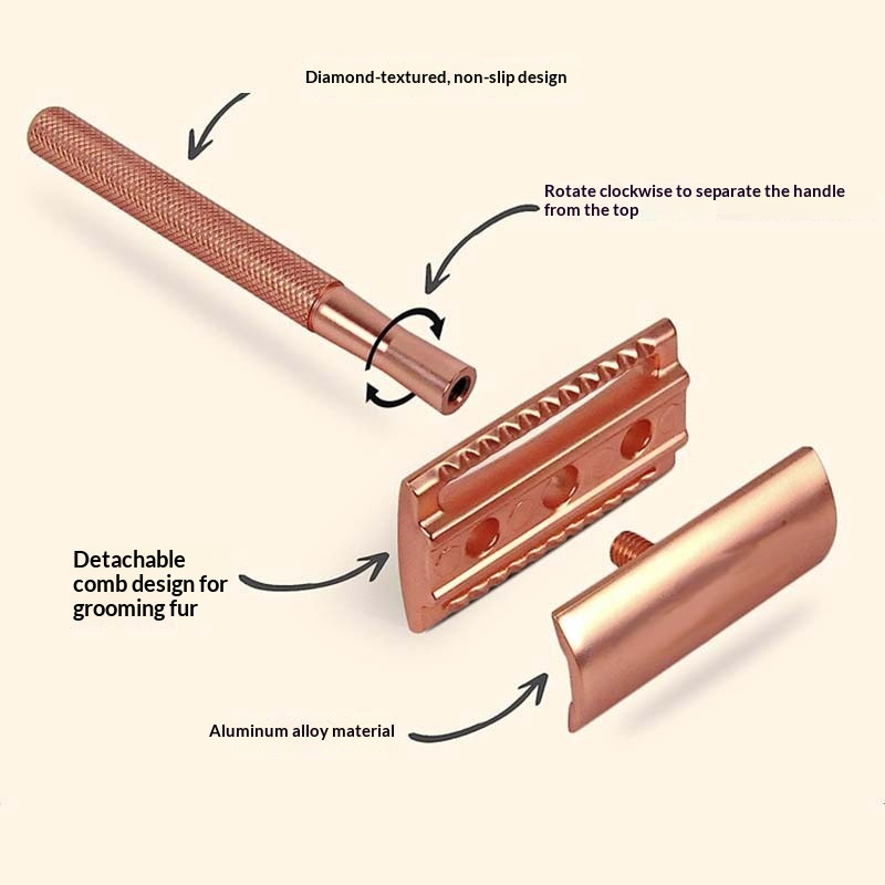 Men's Solid Copper Safety Double-Edged Razor