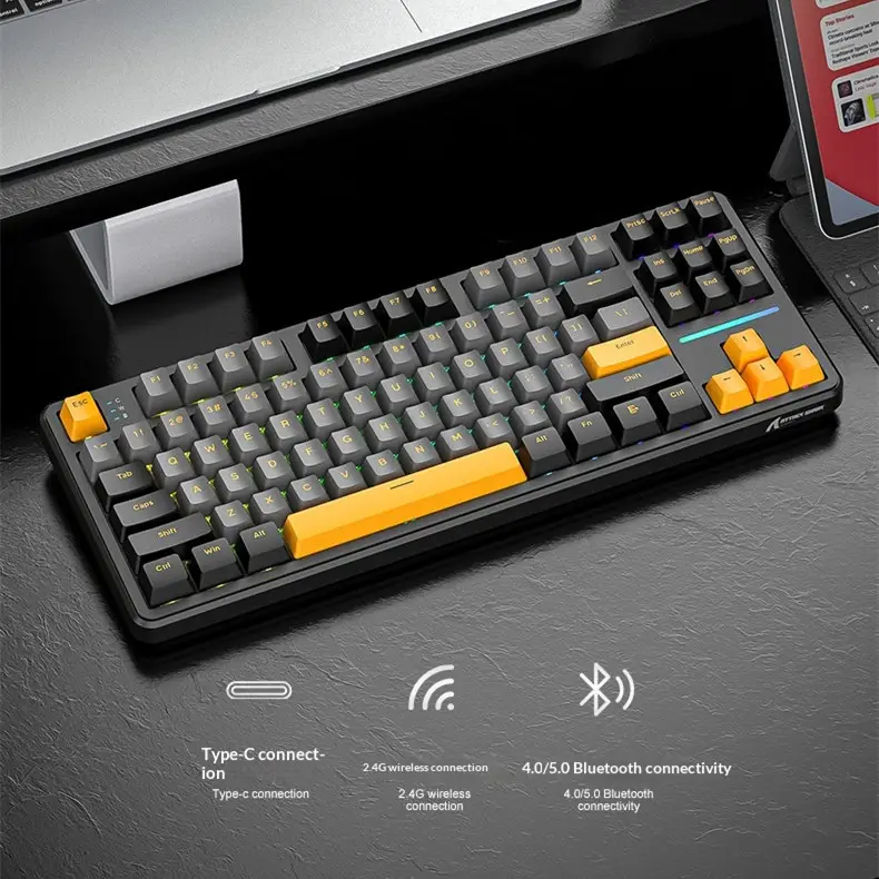 Mechanical Keyboard Wireless Bluetooth Three-mode Backlit Hot-swappable