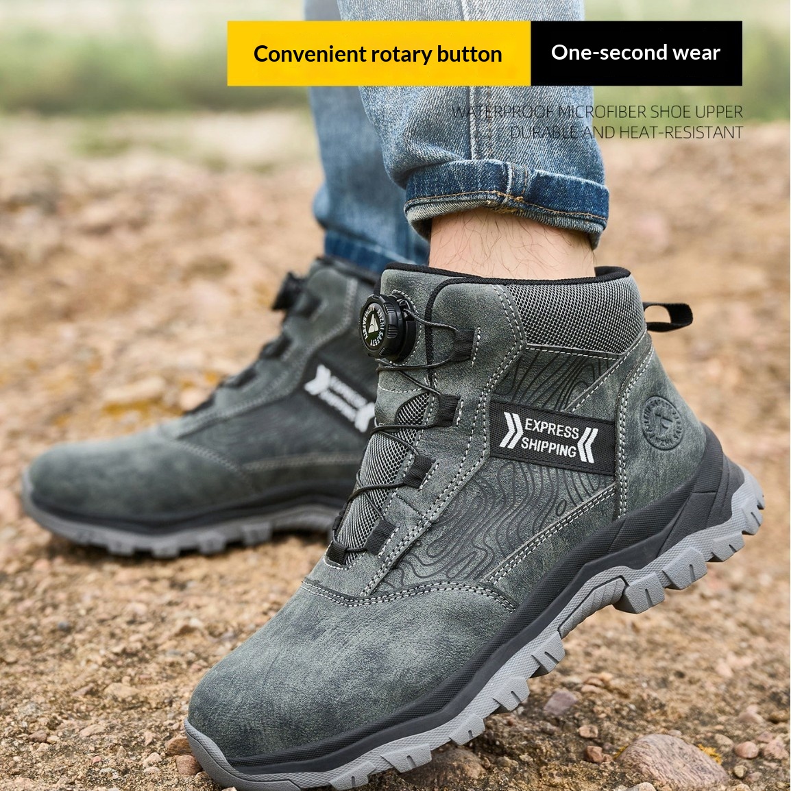 Anti-smash And Anti-puncture Safety Shoes With Button Closure