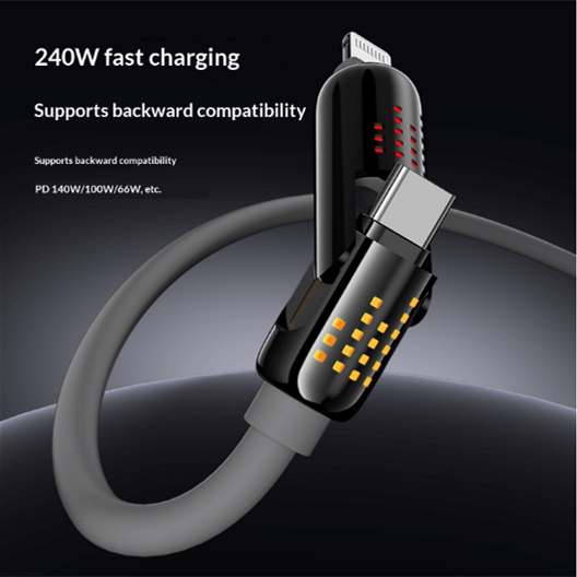 Cablu de încărcare USB multifuncțional cu silicon lichid 4-în-1 tip C transfrontalier 240W pentru smartphone-uri