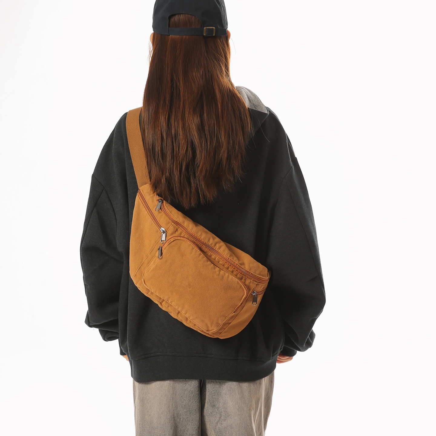 Geantă crossbody din pânză spălată vintage de mare capacitate pentru bărbați