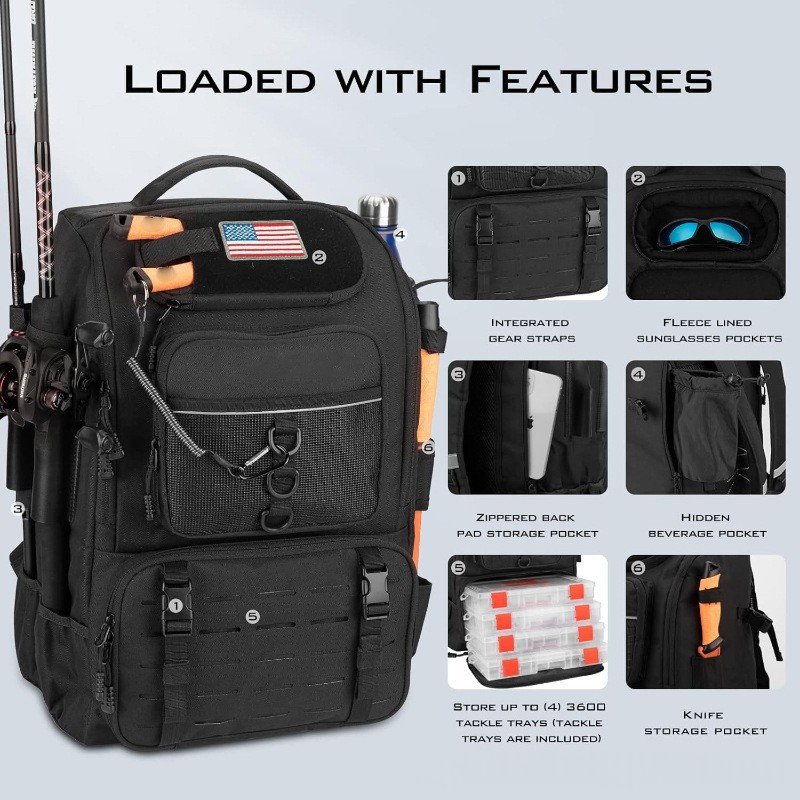 Large-capacity Fishing Gear Backpack For Outdoor Fishing